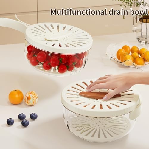 Easy Draining Basket with Lid Multi-Functional Kitchen Tool for Kitchen Dining