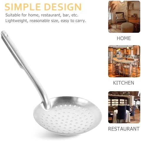 PRETYZOOM Aluminum Food Strainer Spoon for Dumplings and Pasta