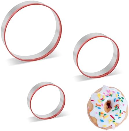 3-Piece Round Cookie Cutters Durable Safe Includes Protective Top Pieces