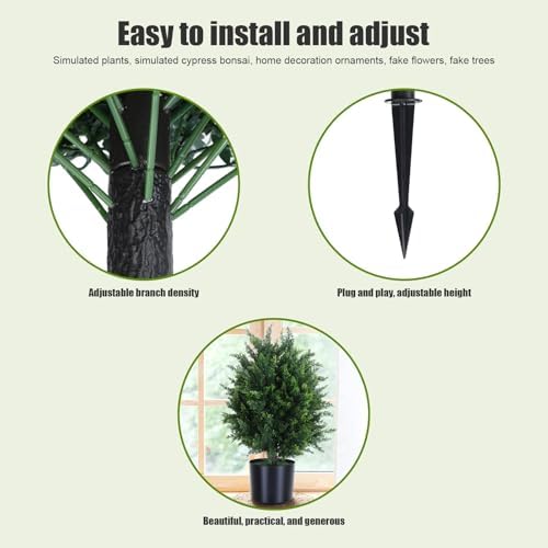 2165 Artificial Cedar Topiary Set of 2