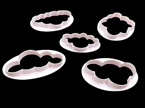 Aliotech 5PCS Plastic Fluffy Cloud Cutters Perfect Baking Tools for Your Patients