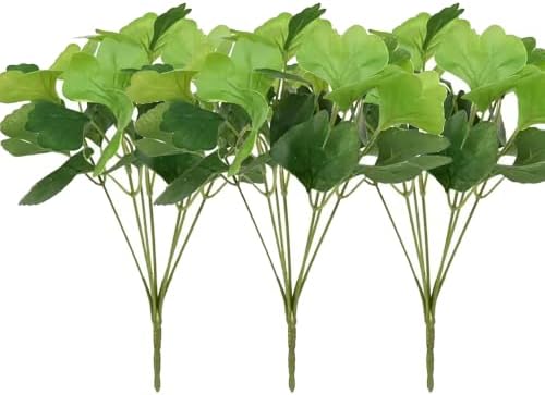 3 Pcs Fake Silk Ginkgo Shrub Plant Set