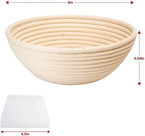 Richro 2 Pack 9-Inch Round Banneton Proofing Basket for Sourdough Bread