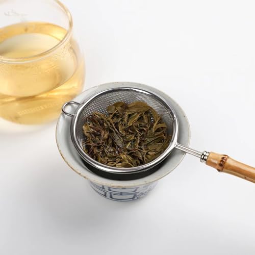 Fine Mesh Stainless Steel Tea Strainer with Bamboo Handle 33 Inch