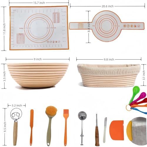 Bread Proofing Basket Set 20 Components