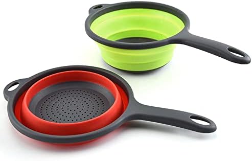 Vctitil Foldable Silicone Colander with Handle Durable Kitchen Tool Easy to Clean Use