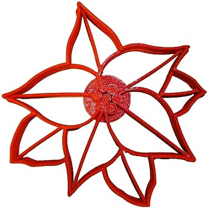 POINSETTIA PLANT Christmas Star Flower Detailed Cookie Cutter Made in USA