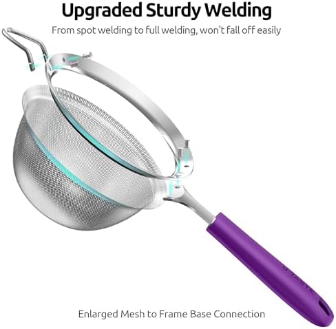 U-Taste Medium Fine Mesh Strainer with Silicone Handle
