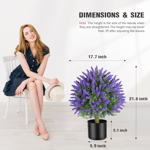 Vitalismo Artificial Topiary 2-Pack 216-inch Tall Faux Lavender