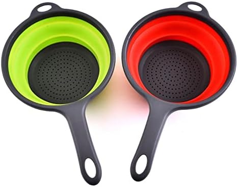 Vctitil Foldable Silicone Colander with Handle Durable Kitchen Tool Easy to Clean Use