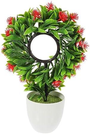 GRCQLWT Artificial Plant Bonsai Decor Red