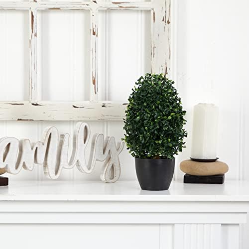 13-inch Boxwood Topiary Nearly Natural UV-Resistant IndoorOutdoor