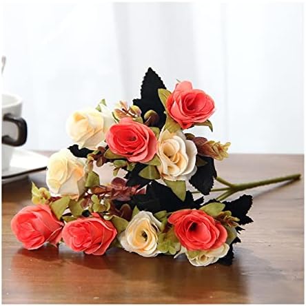 Retro Silk Roses and Hydrangeas Bouquet for DIY Decoration
