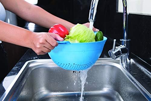 Mintra Home Plastic Colander Set - Easy Pasta Veggie Straining BPA-Free Reusable