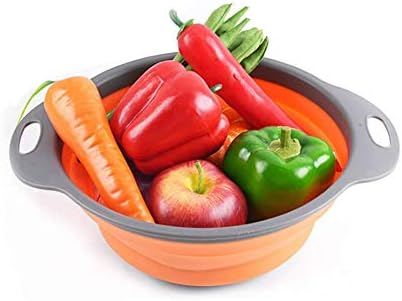 WeTest Space-Saving Collapsible Silicone Pasta Strainer with Optimum Handles
