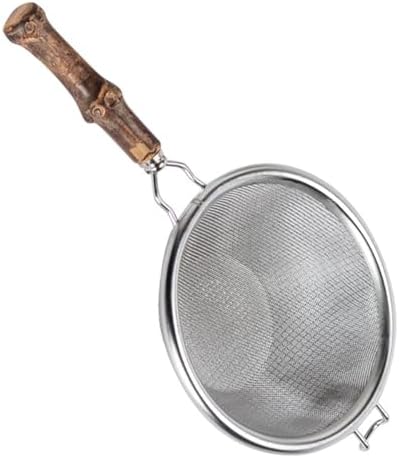 Tea Strainer Flour Sieve Colander with Silver Handle