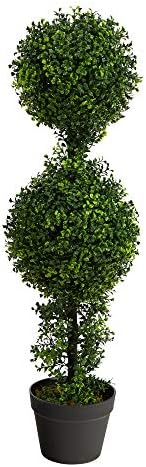 Elegantly Greet Guests with Nearly Natural 34in Boxwood Topiary
