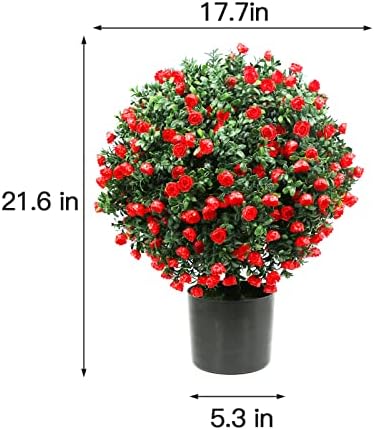 Sunnyglade Artificial Rose Topiary Set Perfect for Home and Garden