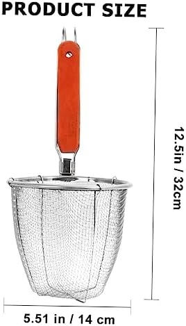 Mikinona 2pcs Stainless Steel Food Strainer With Bamboo Handle