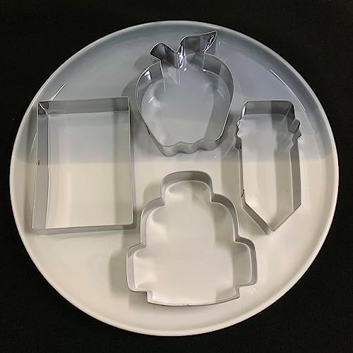 LUBTOSMN Back to School Cookie Cutter Set - 4 Pieces