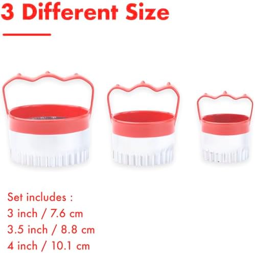 Stainless Steel Biscuit Cutters Set 3 Sizes with Ergonomic Handles