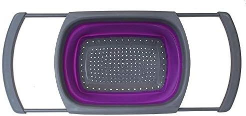 Prime Cook Purple Collapsible Silicone Kitchen ColanderStrainer