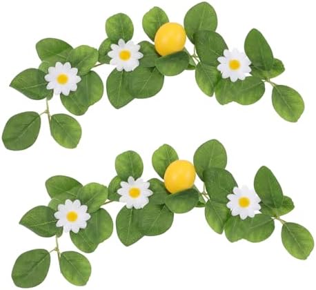 2 Pcs Small Lemon Pendants Fake Vine Plant Summer Garland