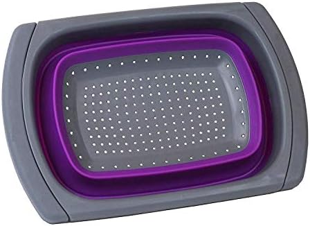 Prime Cook Purple Collapsible Silicone Kitchen ColanderStrainer