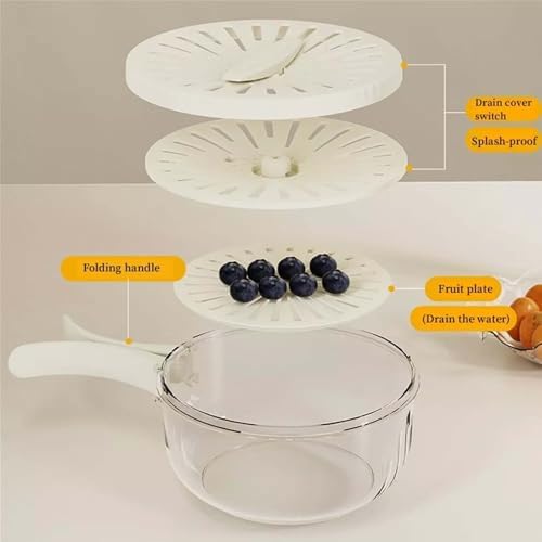 ZNSJilo 3 in 1 Fruit Vegetable Washing Bowl Brown