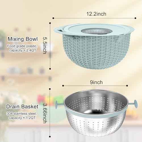 4-in-1 Multi-Functional Kitchen Colander with Mixing Bowl Set
