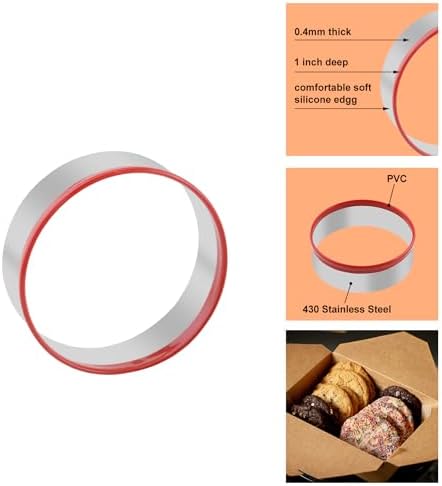 3-Piece Round Cookie Cutters Durable Safe Includes Protective Top Pieces