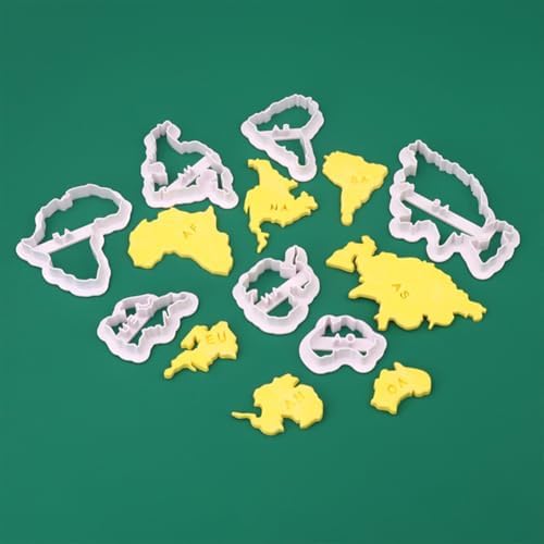 7-Pack World Map Shape Cookie Cutters