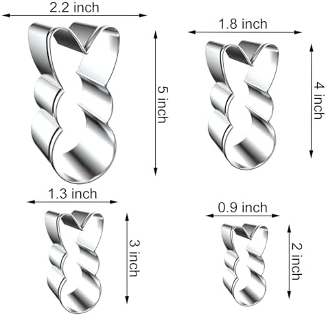 Stainless Steel Easter Bunny Cookie Cutters Set - 4 Piece