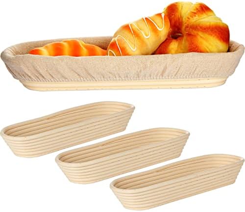 4-Piece 138-inch Oval Banneton Bread Proofing Basket with Liners