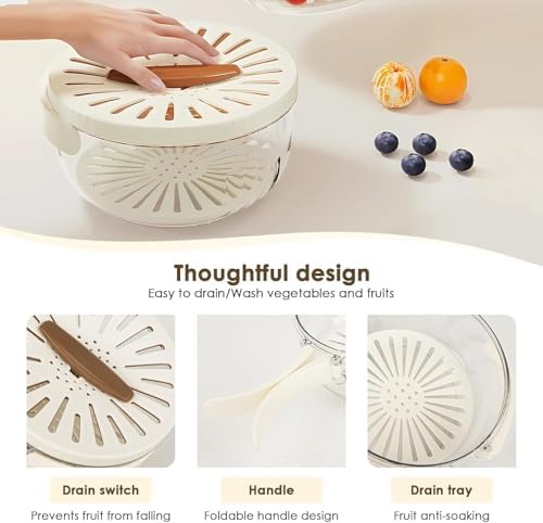 Effortlessly clean your kitchen with the JOLOV Small Plastic Food Strainer Bowl