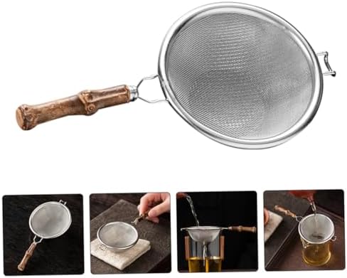 Tea Strainer Flour Sieve Colander with Silver Handle