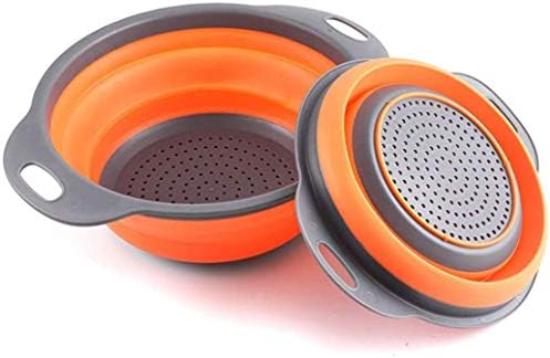 WeTest Space-Saving Collapsible Silicone Pasta Strainer with Optimum Handles