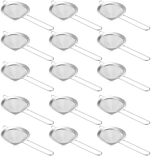 Worldity Stainless Steel Small Strainer 4 Inch Reusable Food Grade Mini