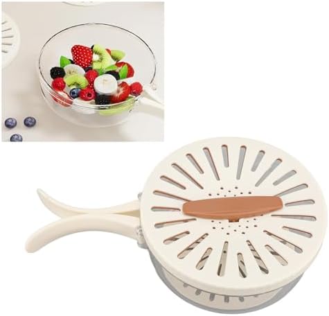 Dual Layer Washing Bowl with Foldable Handle for Fruit Vegetable