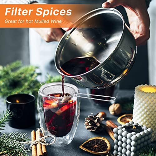 Worldity Stainless Steel Small Strainer 4 Inch Reusable Food Grade Mini