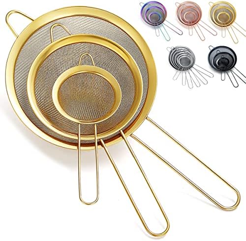 Kyraton Gold Fine Mesh Strainer Set - 3 Pieces