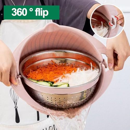 Talent Star 3-in-1 Stainless Steel Colander Set with Plastic Mixing Bowl