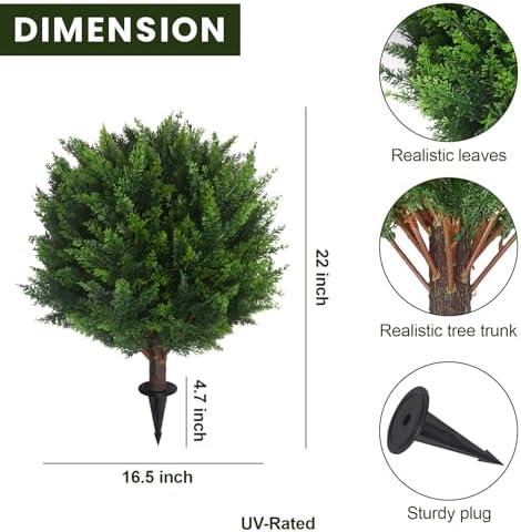22 Cedar Topiary Balls 2-Pack UV-Rated