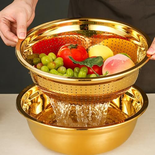 Golden Stainless Steel Mesh Household Strainer Basket