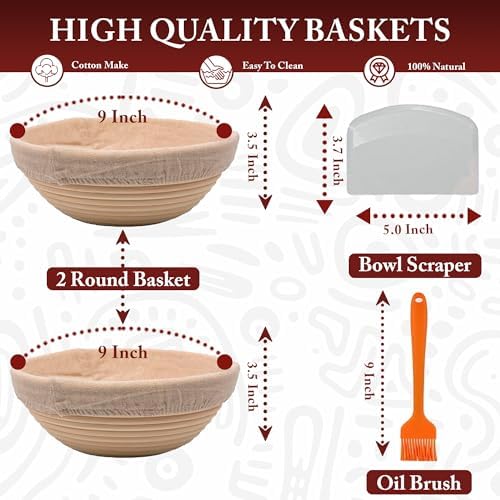 Banneton Proofing Basket Set by HomeIlyCart