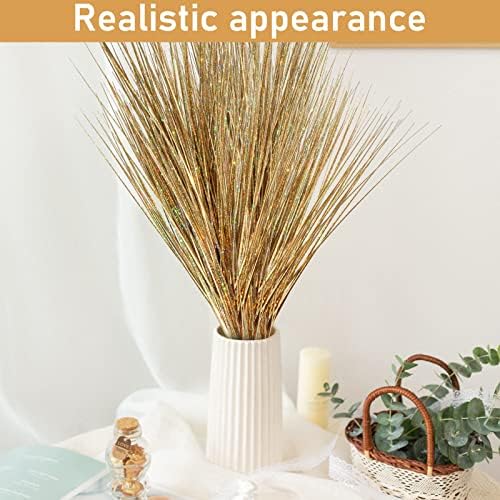 Glittery Realistic Artificial Onion Grass Shrubs 6 Pack