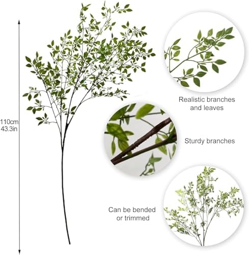6-Pack Artificial Nandina Greenery Leaves for Wedding