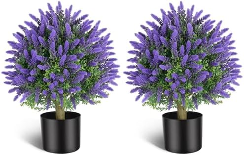 Vitalismo Artificial Topiary 2-Pack 216-inch Tall Faux Lavender