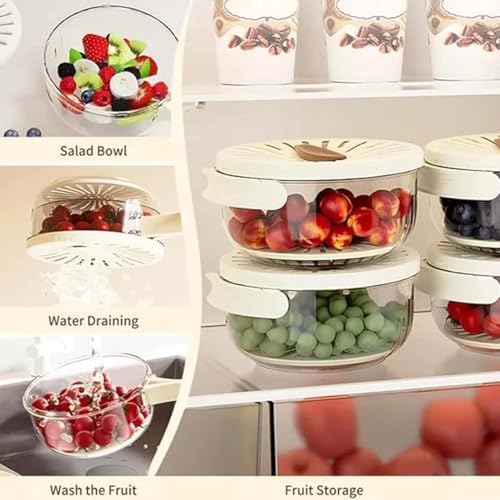 ZNSJilo 3 in 1 Fruit Vegetable Washing Bowl Brown