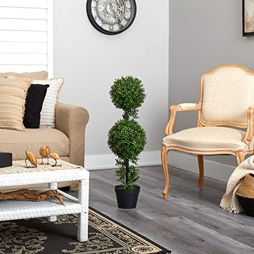 Elegantly Greet Guests with Nearly Natural 34in Boxwood Topiary